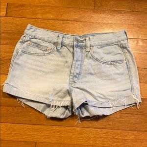 BDG High rise light wash jean shorts